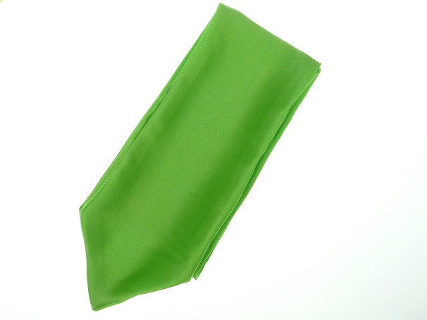 Ein grüner Krawattenschal aus Seide